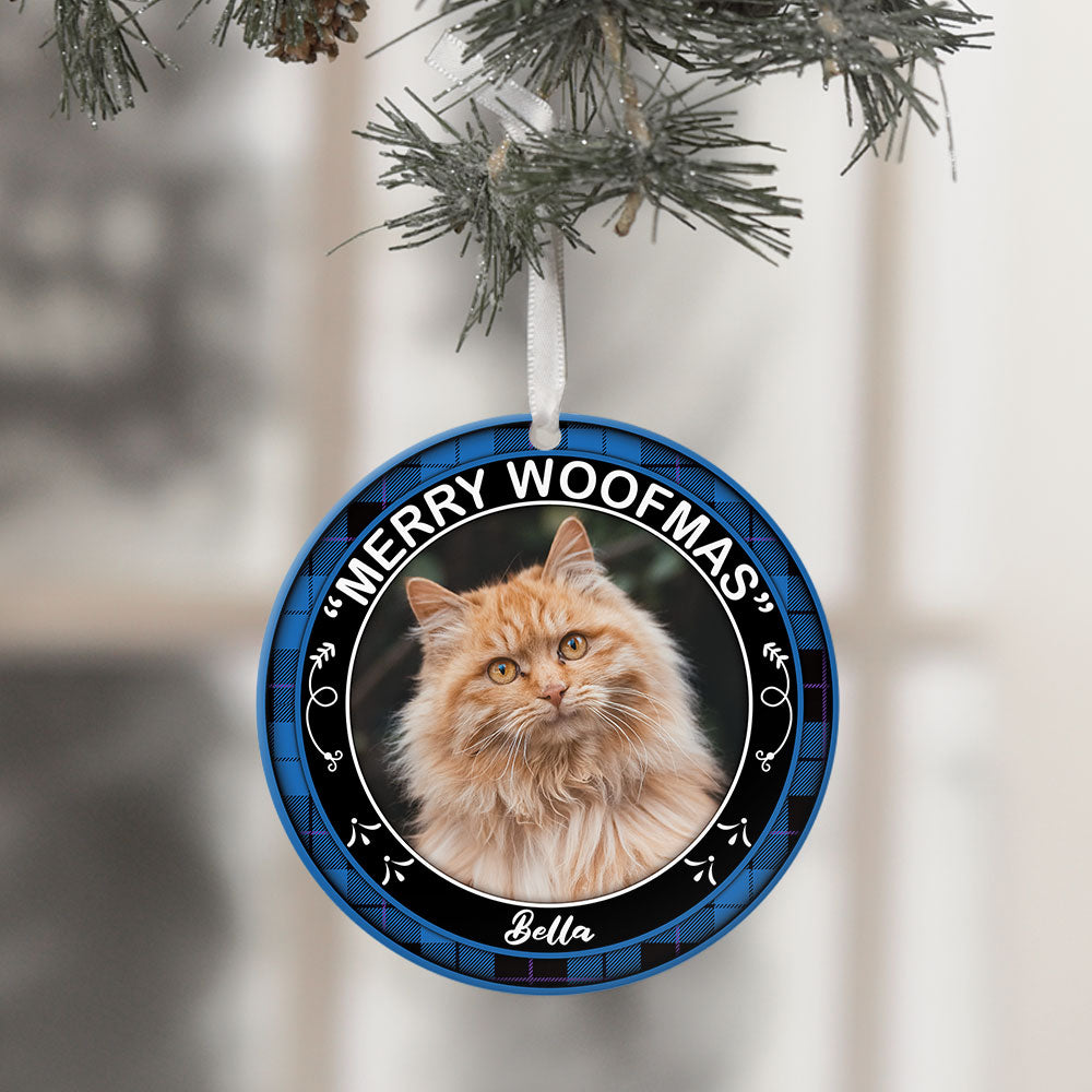 Merry Woofmas - Christmas Cookie Crew - Upload Pet Photo - Personalized Round Ornament AE