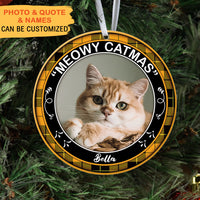 Thumbnail for Merry Woofmas - Christmas Cookie Crew - Upload Pet Photo - Personalized Round Ornament AE