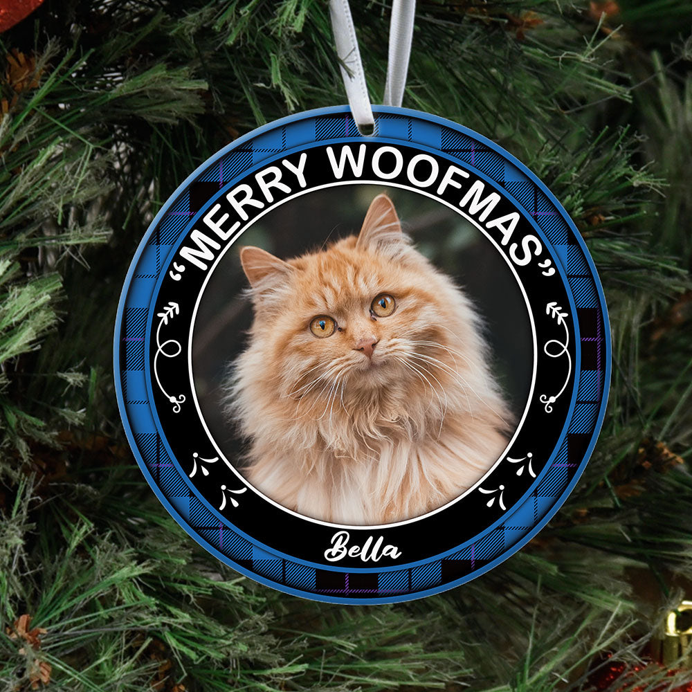 Merry Woofmas - Christmas Cookie Crew - Upload Pet Photo - Personalized Round Ornament AE