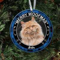 Thumbnail for Merry Woofmas - Christmas Cookie Crew - Upload Pet Photo - Personalized Round Ornament AE