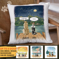 Thumbnail for I Miss You Conversation Throw Pillow - Fluffy Dog & Cat Memorial Gifts AD
