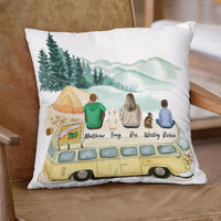 Thumbnail for Fluffy Family Gifts Throw Pillow - Personalized Pillow - Camping AD