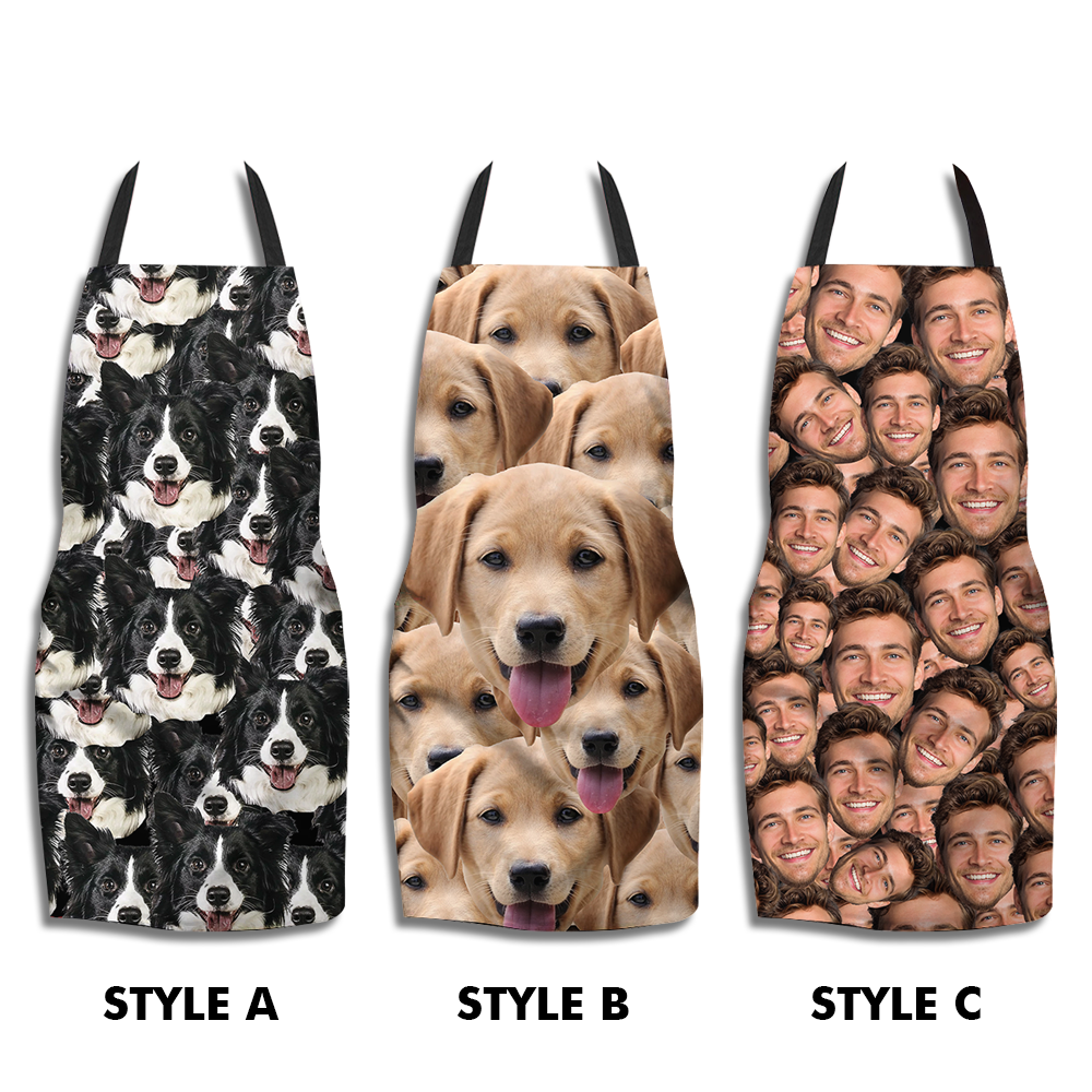 Custom Multiple Face Photo Apron, Kitchen Gift AI