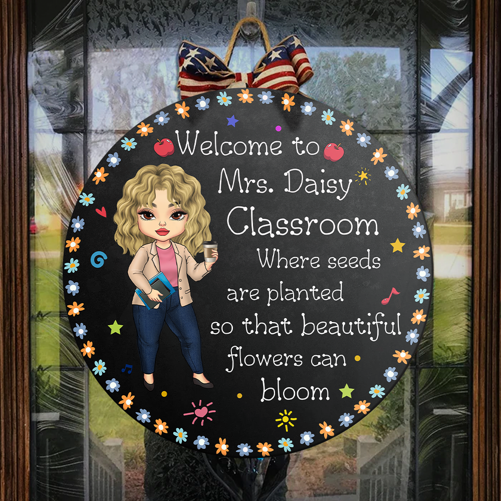 Seed Flowers Bloom Door Sign, DIY Gift For Back To School Z