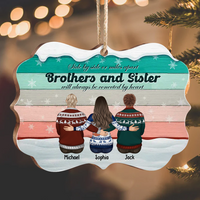 Thumbnail for Brothers & Sisters Will Always Connect By Heart Benelux Shaped Wood Christmas Ornament AE