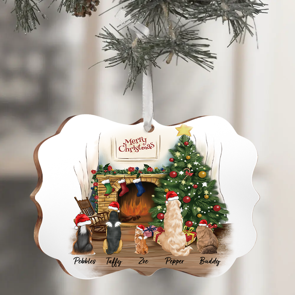 Personalized Fluffy Dog & Cat Christmas Decorative Ornament, Gift For Pet Lovers AE