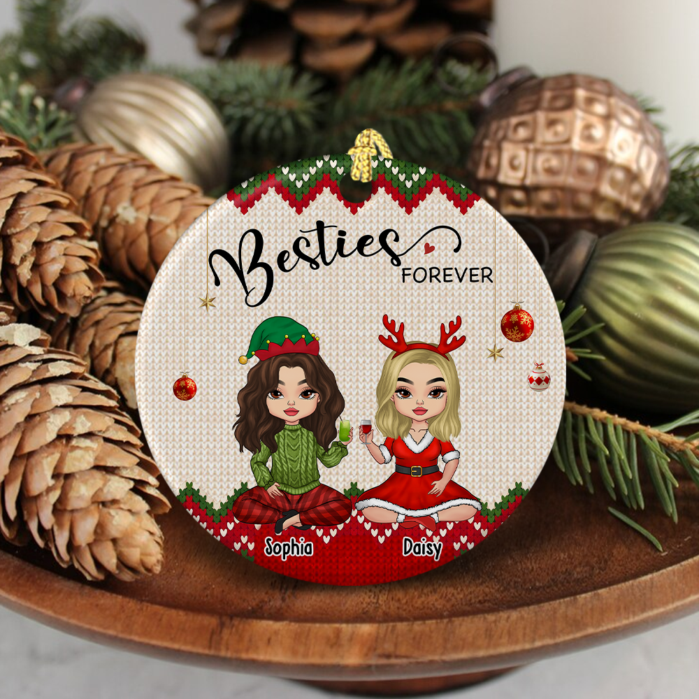 We Are Besties Forever And Always Personalized Ornament, Customized Holiday Ornament AE