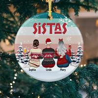 Thumbnail for Sistas At Heart Christmas Personalized Ornament, Customized Holiday Ornament AE