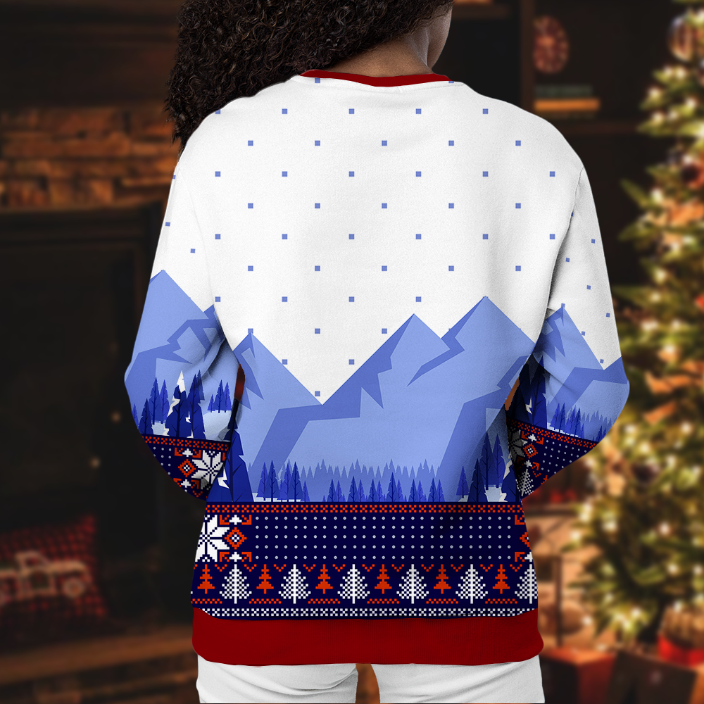 On the Naughty List Personalized Ugly Christmas Sweatshirt, Funny Xmas Gift For Dog Lovers AB