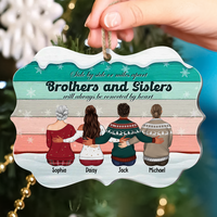 Thumbnail for Brothers & Sisters Will Always Connect By Heart Benelux Shaped Wood Christmas Ornament AE