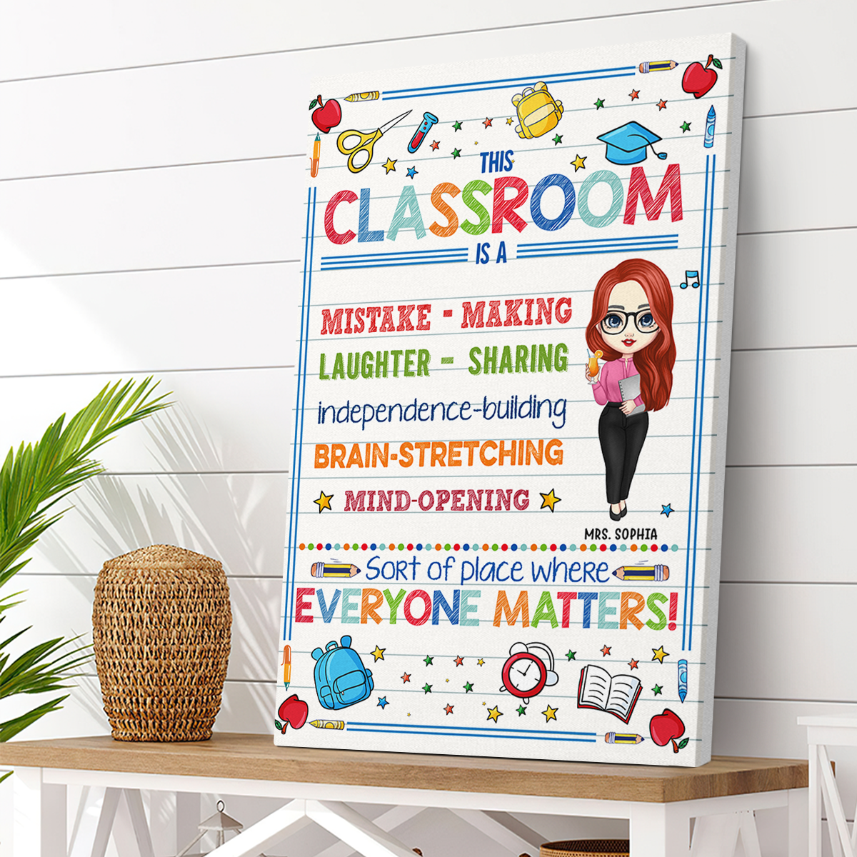 In This Class Everyone Matters Teacher Poster/Canvas, Classroom DIY Sign CustomCat