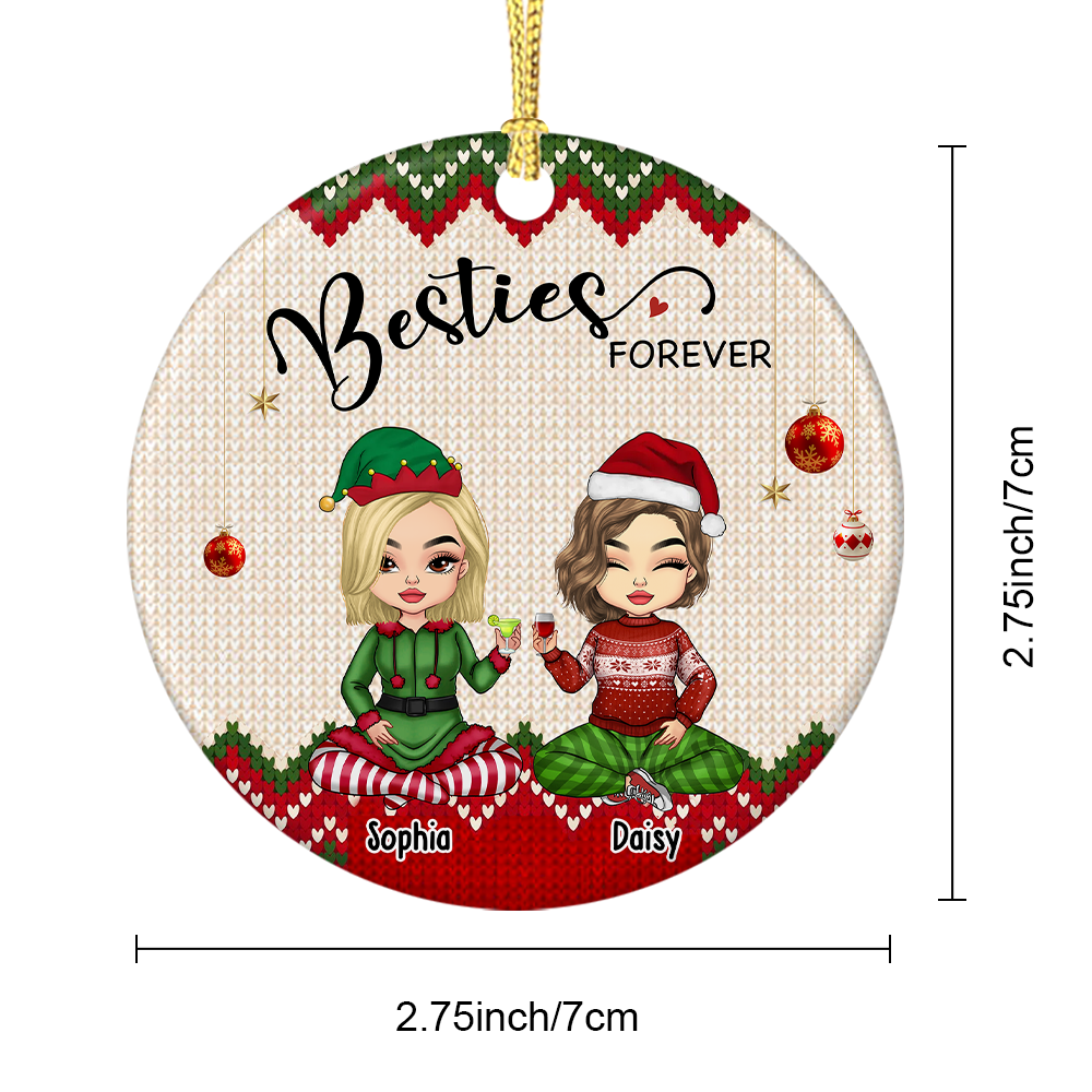We Are Besties Forever And Always Personalized Ornament, Customized Holiday Ornament AE