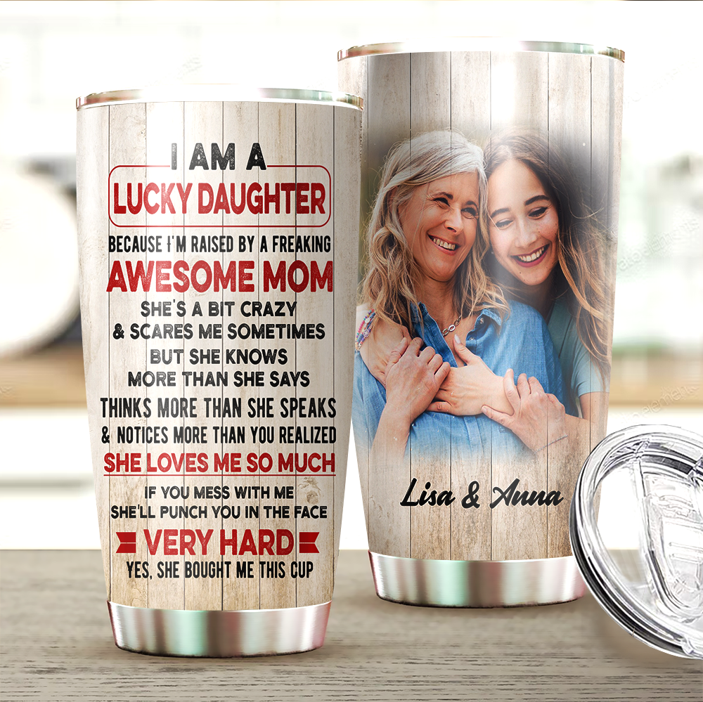 Lucky Son/Daughter Of An Awesome Mom/Dad Family Tumbler AA