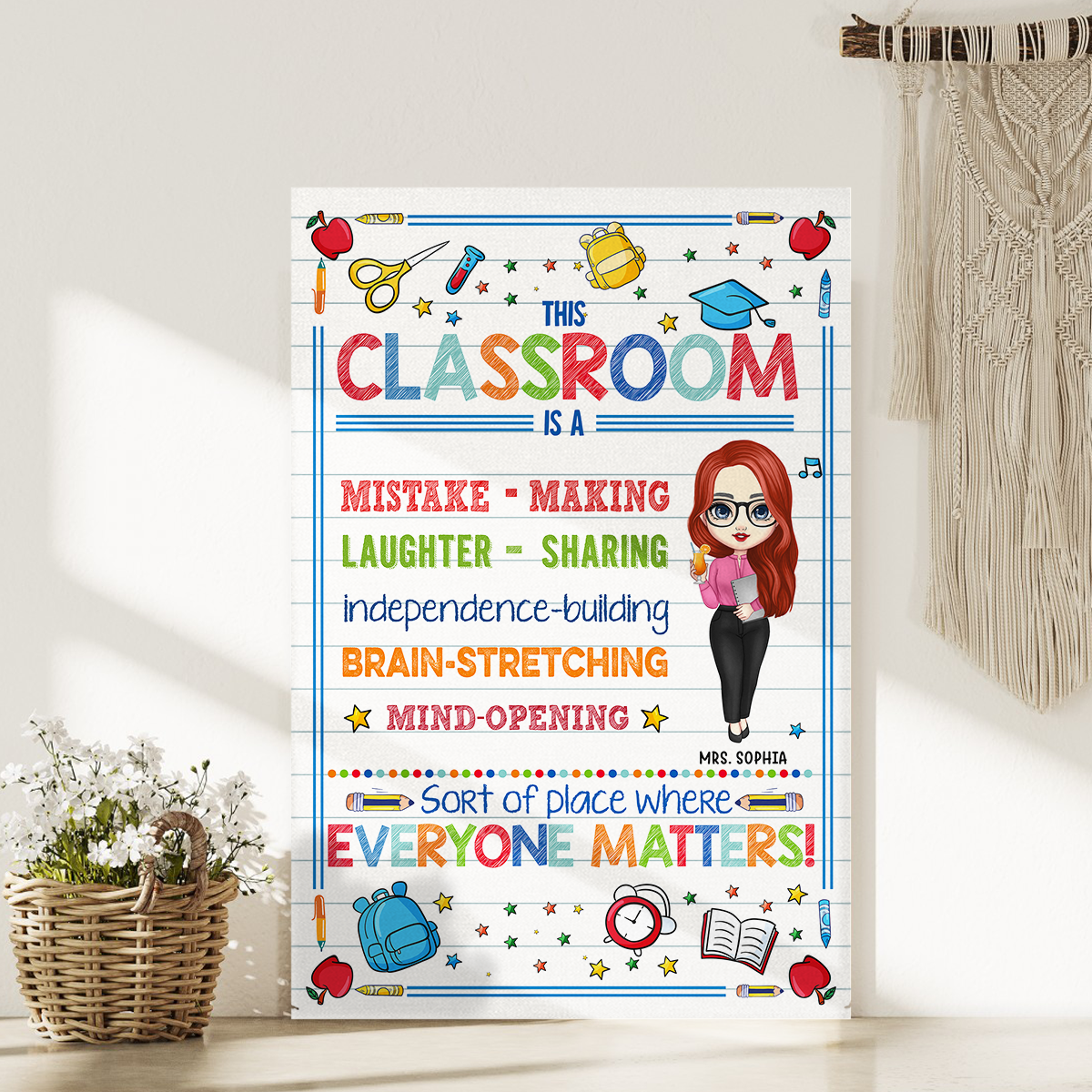 In This Class Everyone Matters Teacher Poster/Canvas, Classroom DIY Sign CustomCat