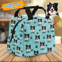 Thumbnail for Custom Paws With Dog Cat Photo Lunch Bag, Pet Lover Gift AI