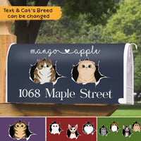 Thumbnail for Cats Opened Here Personalized Address House Magnetic Mailbox Cover, Personalized Gift For Cat Lovers AF