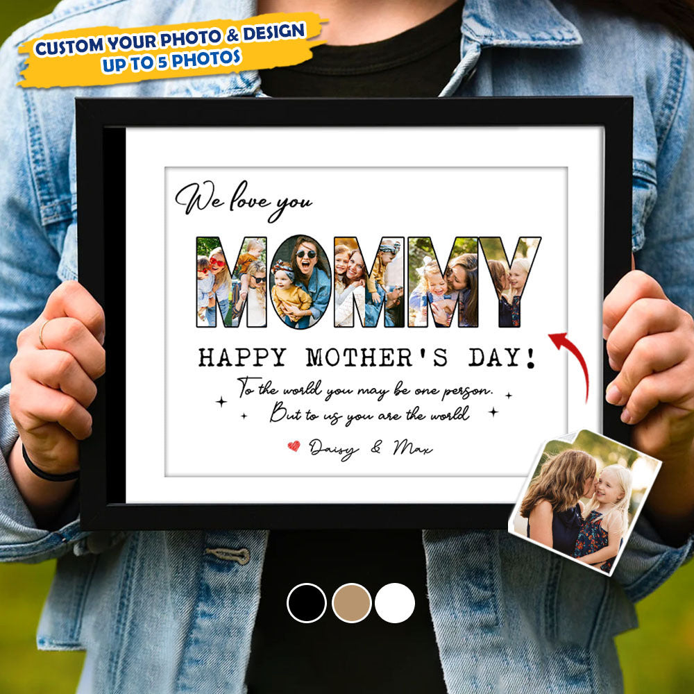 Custom We Love You Mom Photo Collage Picture Frame, Gift For Mom/Grandma AA