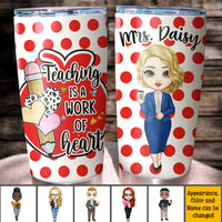 Thumbnail for Teaching Is A Work Of Heart Teacher Tumbler, Back To School DIY Gift AA