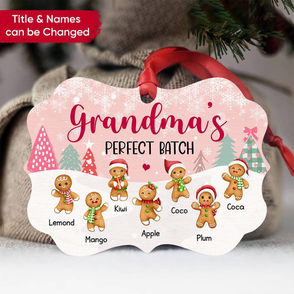 Personalized Mom Grandma Perfect Batch Grandkids Printed Wood Ornament, Christmas Gift For Grandparent AE