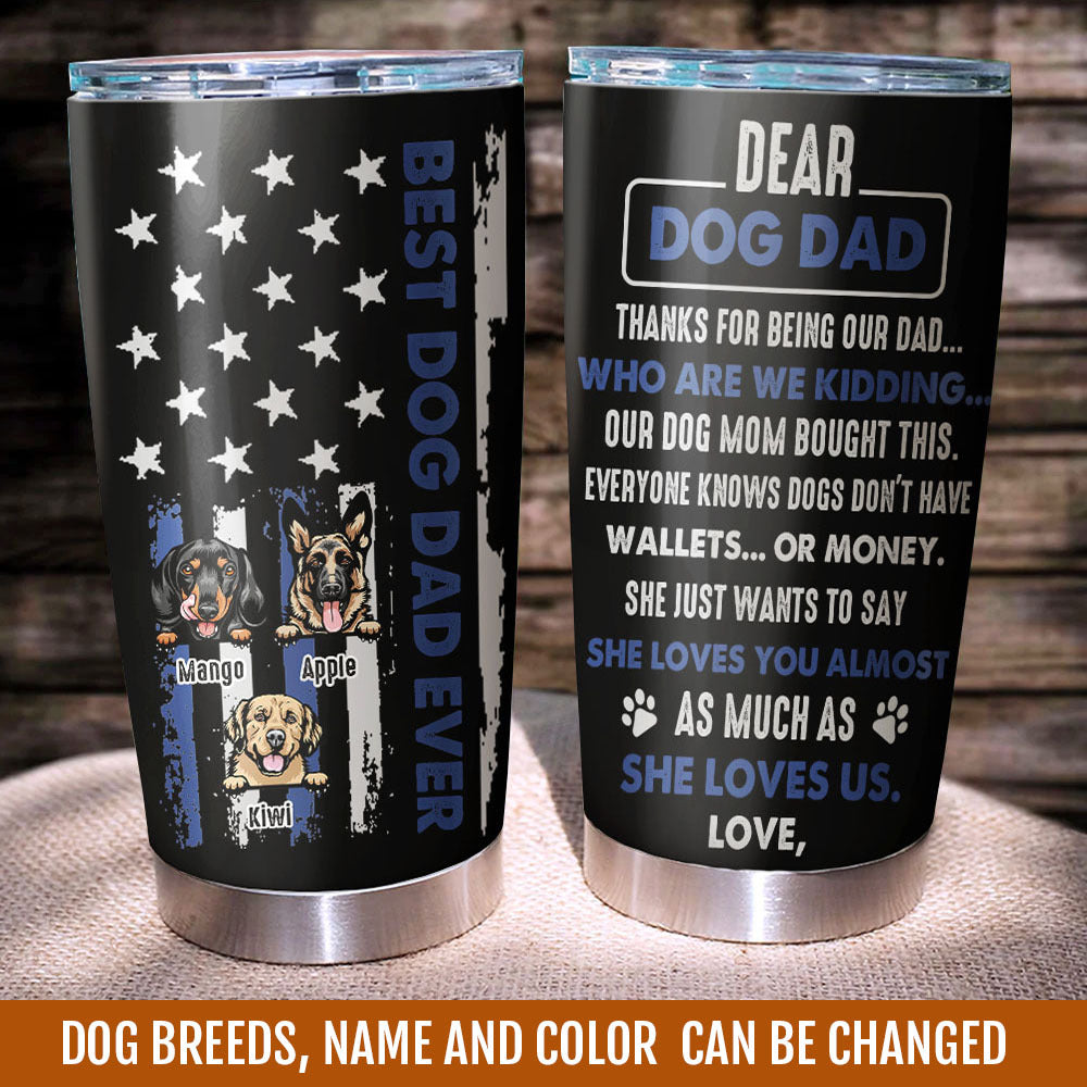 Best Dog Dad Ever Custom Tumbler, DIY Gift For Dog Lovers AA