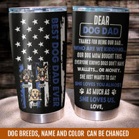 Thumbnail for Best Dog Dad Ever Custom Tumbler, DIY Gift For Dog Lovers AA