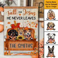 Thumbnail for Fall For Jesus Dog Pumpkin Garden Flag, Autumn Decor AD
