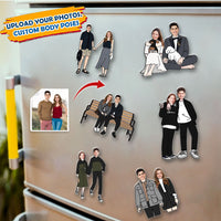 Thumbnail for Personalized Couple Chibi Face Cutout Photo Magnets, Couple Gifts JonxiFon