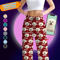 Thumbnail for Custom Pet Face Vintage Pajamas Set, Dog Cat Lover Gift AB