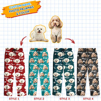 Thumbnail for Custom Pet Face Vintage Pajamas Set, Dog Cat Lover Gift AB