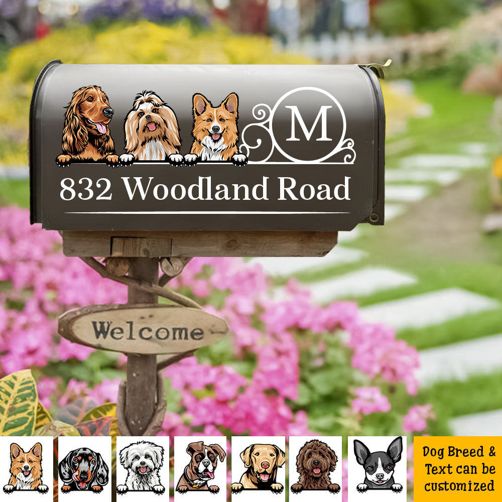 Custom Family Name House Address Magnetic Mailbox Cover, Pet Lover Gift AF
