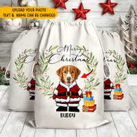 Thumbnail for Personalised Face Photo Merry Christmas Santa Family Christmas Bag AB