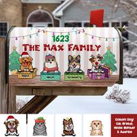 Thumbnail for Custom Naughty Cats And Dogs Christmas Mailbox Cover, Christmas Gift AF
