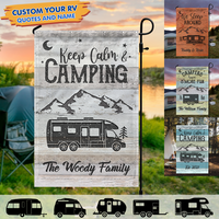 Thumbnail for Custom Happy Campers Camping Garden Flag, Gift For Camper AD