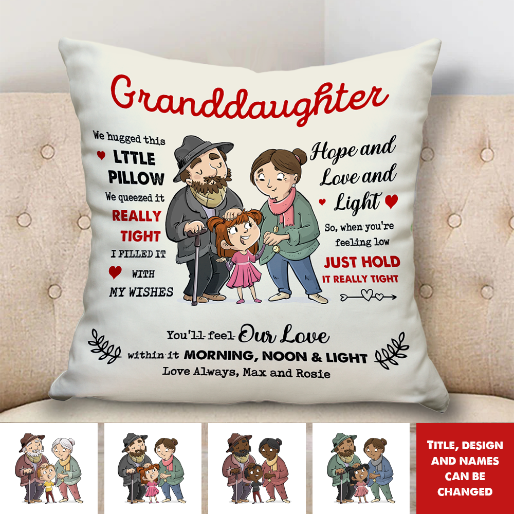 To My Grandson Granddaughter From Grandma Grandpa Pillow, Gift For Family Member FC