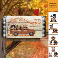 Thumbnail for Happy Fall Dog Truck Magnetic Mailbox Cover, Dog Lover Gift AF