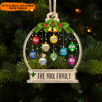 Thumbnail for Personalized Family Custom Angel Pet Christmas Balls Printed Acrylic Ornament, Holiday Gift For Family AE
