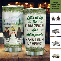 Thumbnail for Personalized Let Sit By The Campfire Couple Tumbler, Valentine's Day Gift For Camping Lovers AA