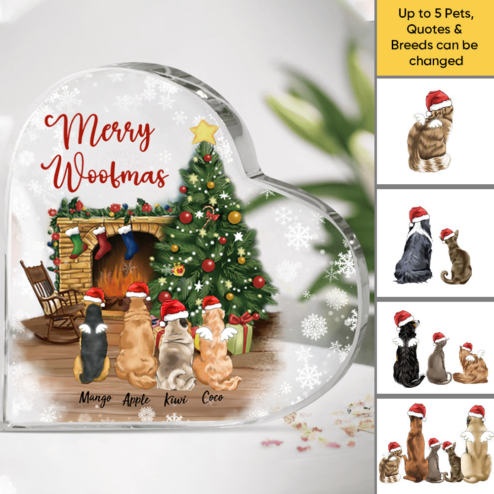 Personalized Fluffy Dog & Cat Memorial Heart Acrylic Plaque Gift For Dog Lovers AA