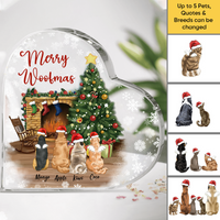 Thumbnail for Personalized Fluffy Dog & Cat Memorial Heart Acrylic Plaque Gift For Dog Lovers AA