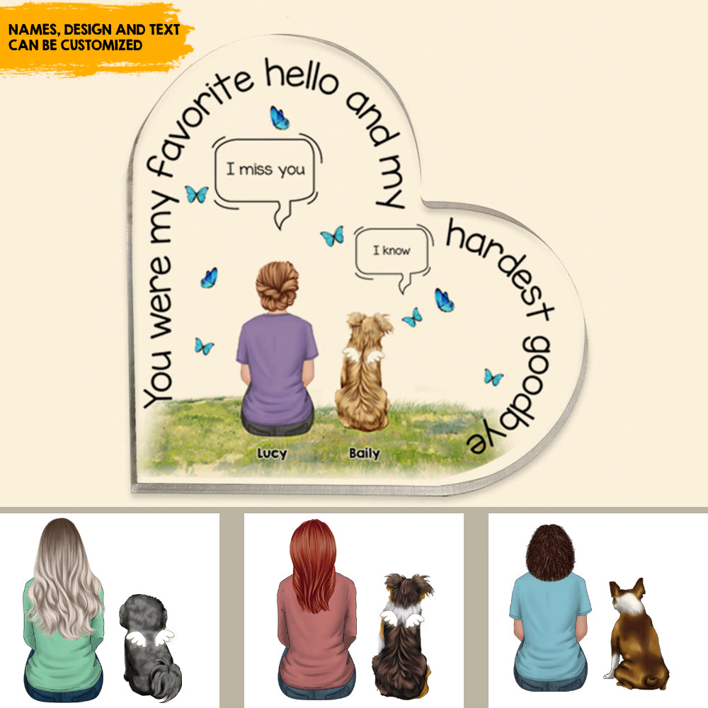 Beloved Pet Memorial - Heart Acrylic Plaque  - Heart Acrylic Plaque AA