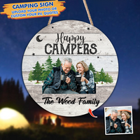 Thumbnail for Custom Happy Campers Camping Wooden Sign, Gift For Camper Z