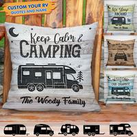 Thumbnail for Custom Happy Campers Camping Pillow, Gift For Camper AD