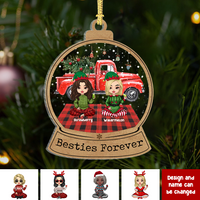 Thumbnail for Personalized Besties Friends Forever Printed Acrylic Ornament, Christmas Gift For BFF AC
