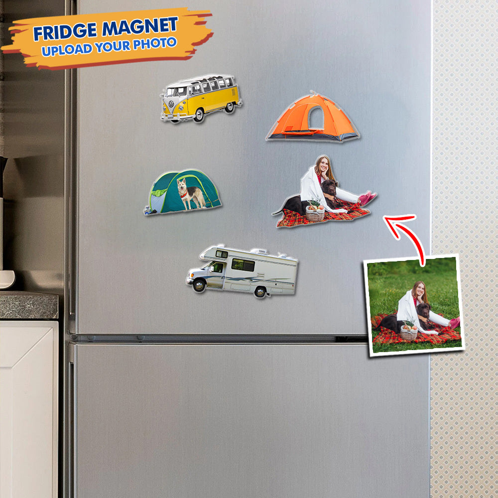 Custom Rv Camping Photo Magnets, Fridge Magnet For Camping Lovers JonxiFon
