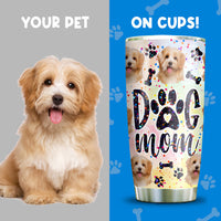 Thumbnail for Glitter Dog Mom With Photos Tumbler, Dog Lover Gift AA