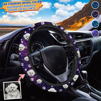 Thumbnail for Custom Galaxy Dog Cat Photo Car Steering Wheel Cover, Pet Lover Gift JonxiFon