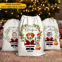Thumbnail for Personalised Face Photo Merry Christmas Santa Family Christmas Bag AB