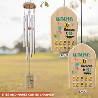 Thumbnail for Personalized Reason To Bee Happy Wind Chime Mom Grandma, Gift For Grandma AZ