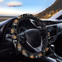 Thumbnail for Custom Dog Mom Dog Dad Photo Car Steering Wheel Cover, Pet Lover Gift JonxiFon