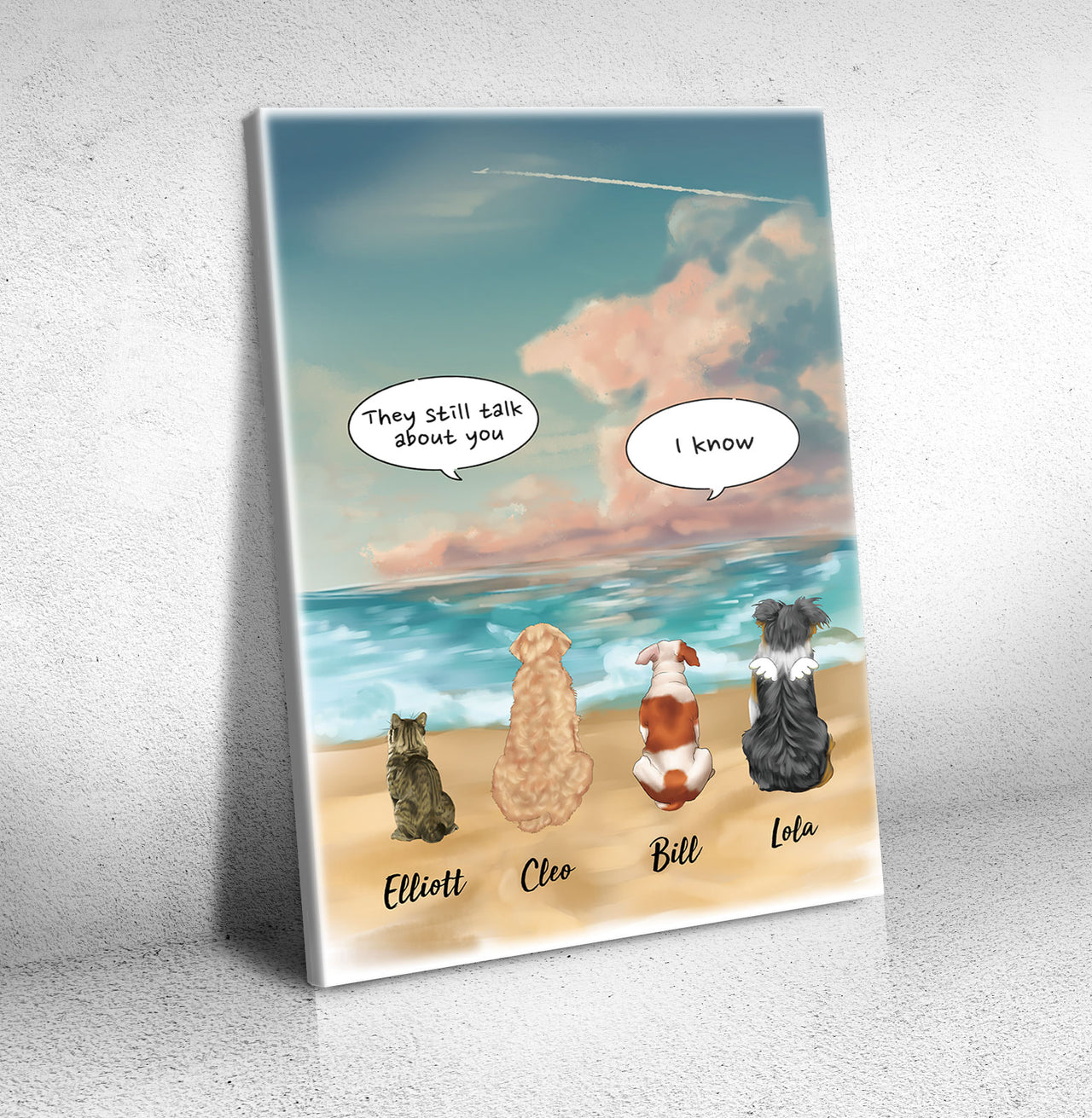 They Still Talk About You Conversation - Canvas Print, Fluffy Dog & Cat Memorial Gifts AK
